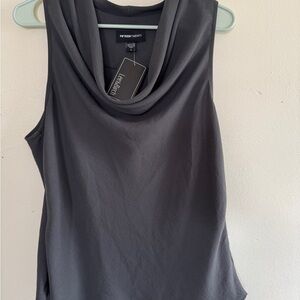 Fifteen Twenty Gray Cowl Neck Sleeveless Top